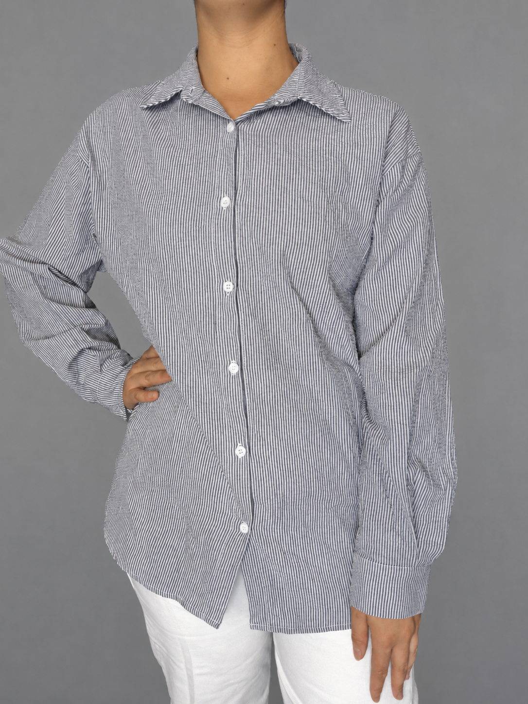 Blusa DAZY Azul; Blanco talla M