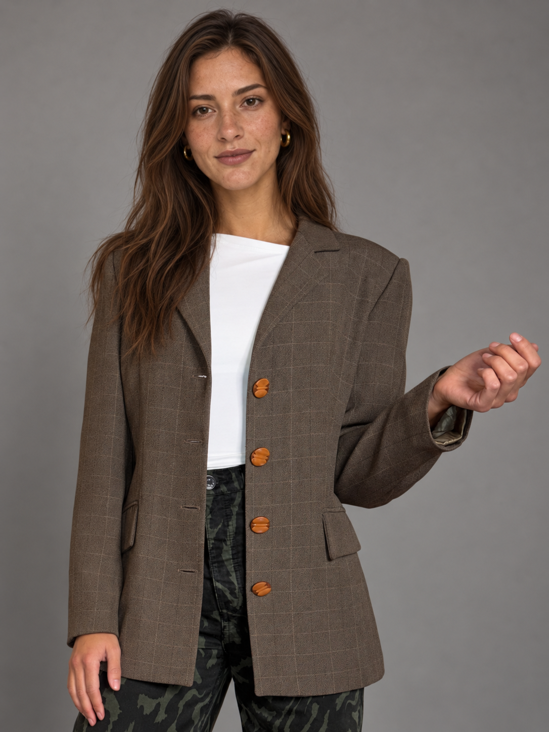 Blazer cafe talla 36 (~S)