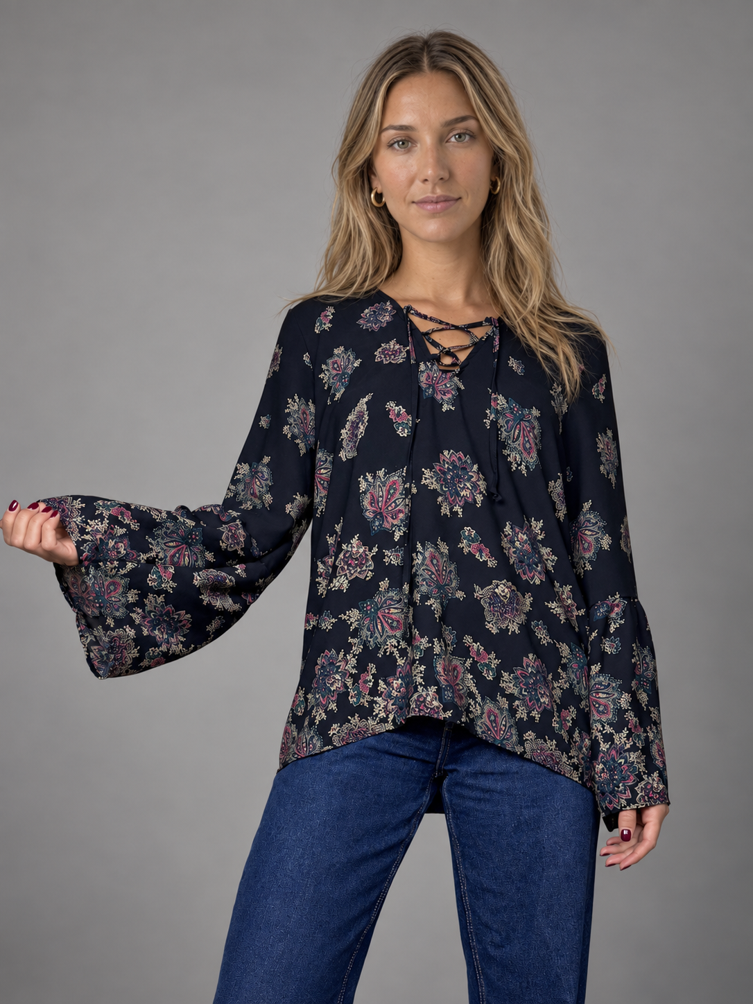 Blusa ABERCROMBIE & FITCH multicolor negro azul talla L