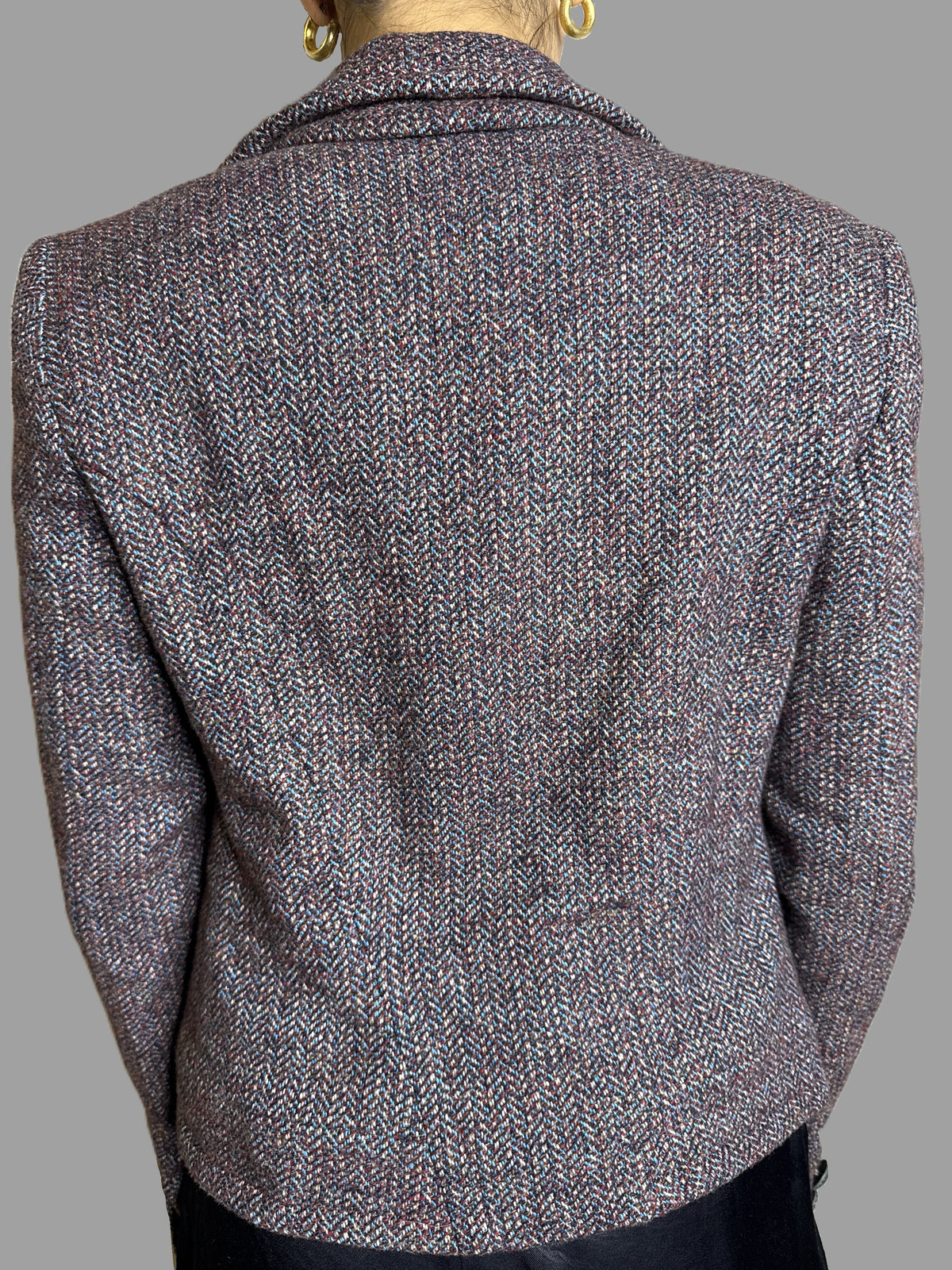 Blazer multicolor burdeo celeste talla S (~XS)