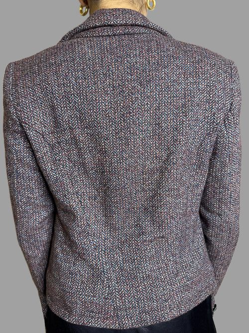 Blazer multicolor burdeo celeste talla S (~XS)