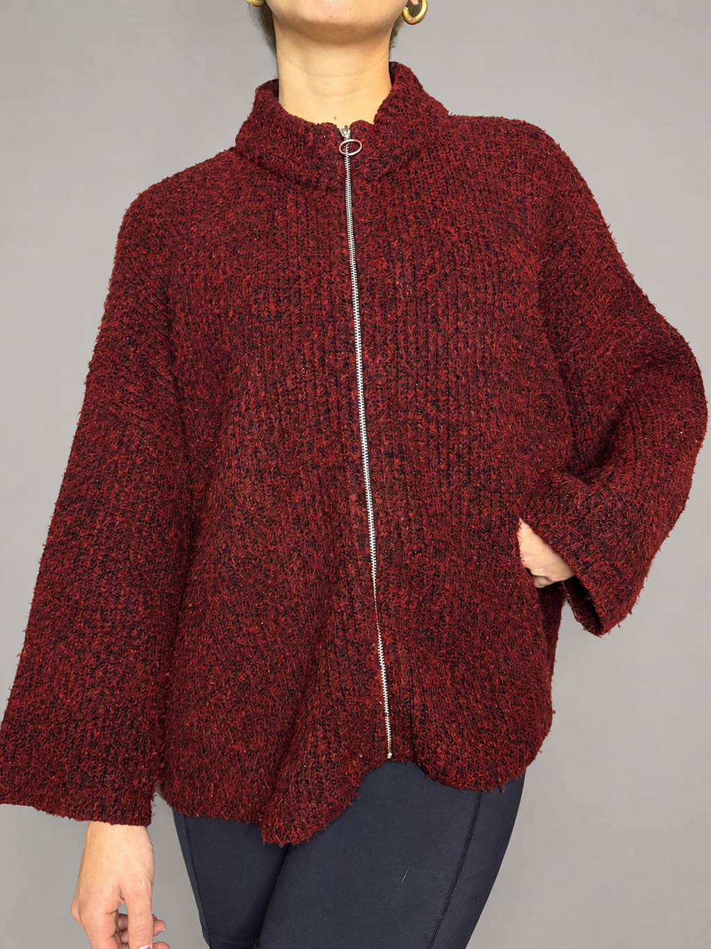 Sweater MANGO Negro; Rojo talla S