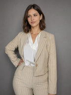 Blazer IO Beige; Blanco talla 40