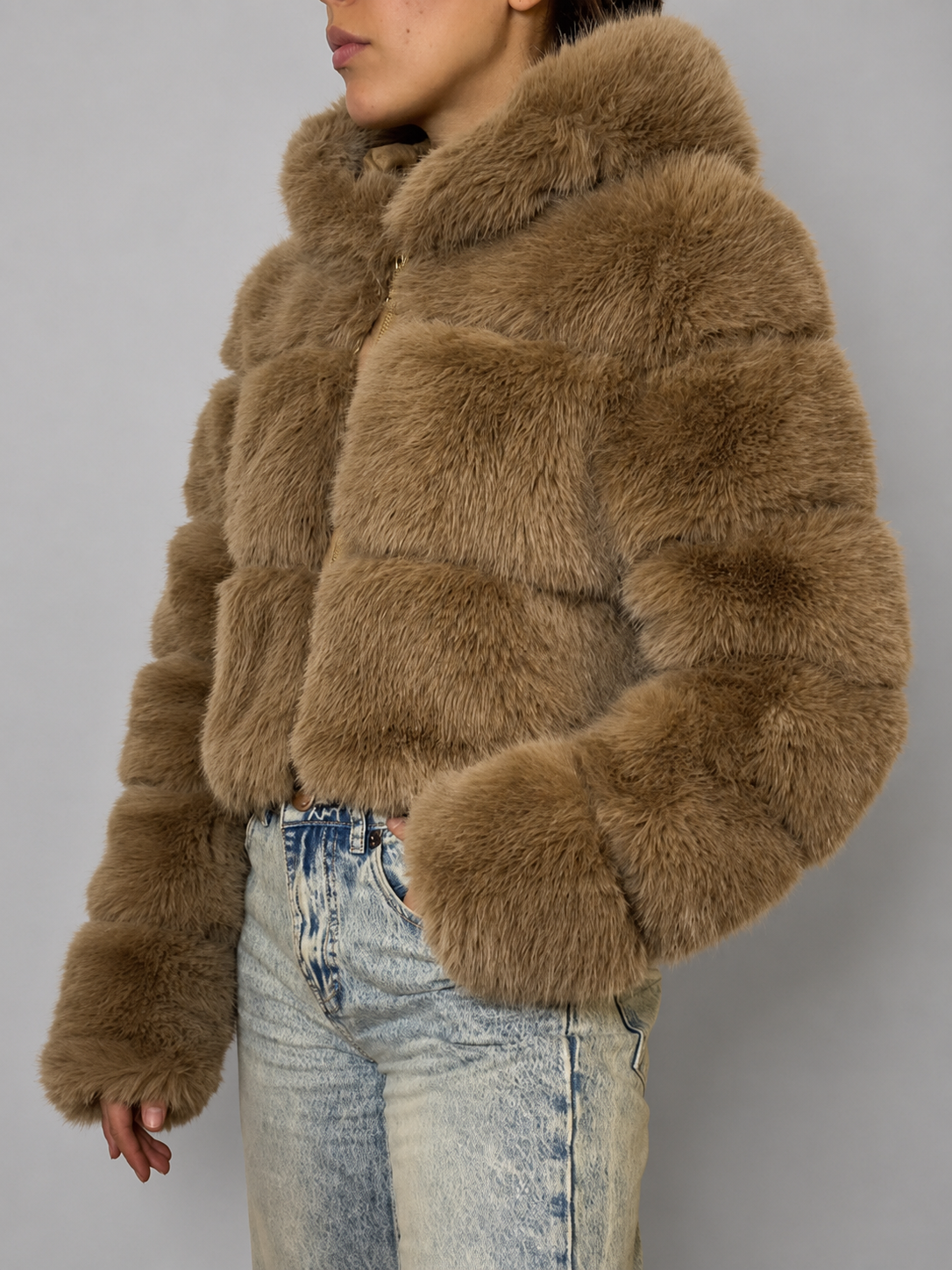 Chaqueta Beige talla referencia XS/S - vista frontal