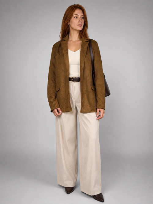 Chaqueta cafe talla L - vista principal talla L (~M)