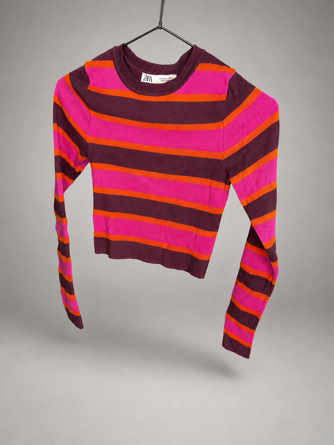 Polera Manga Larga ZARA Morado vino talla S - vista frontal