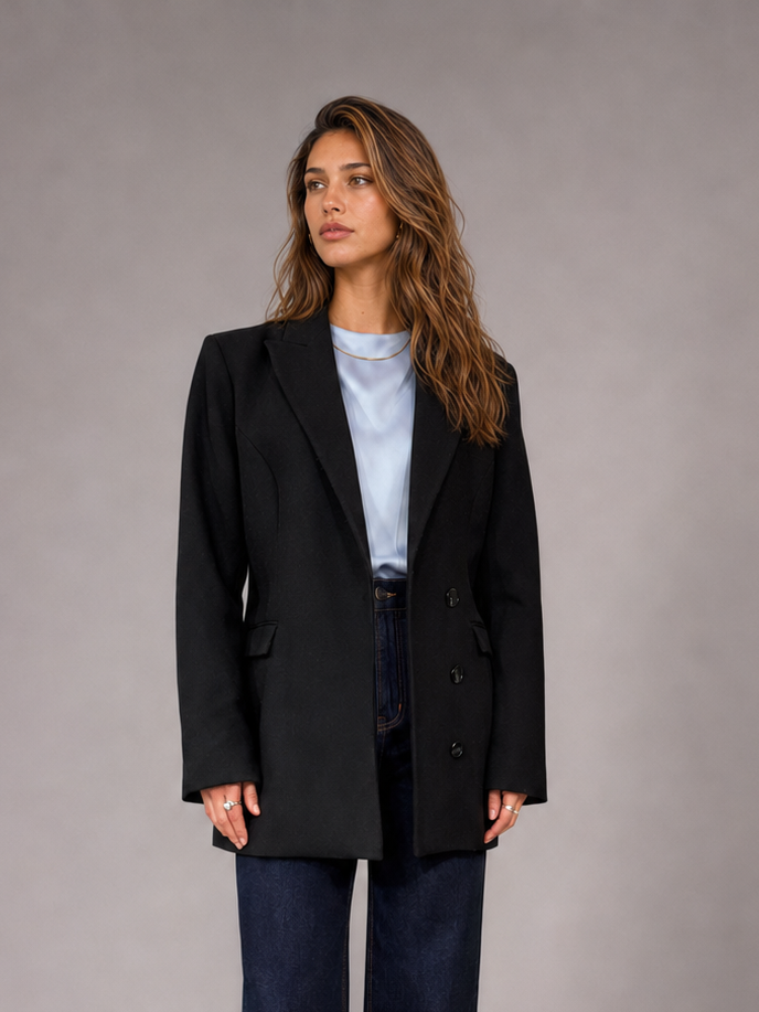 Abrigo HYM Negro talla 40 (~S/M) - foto de portada
