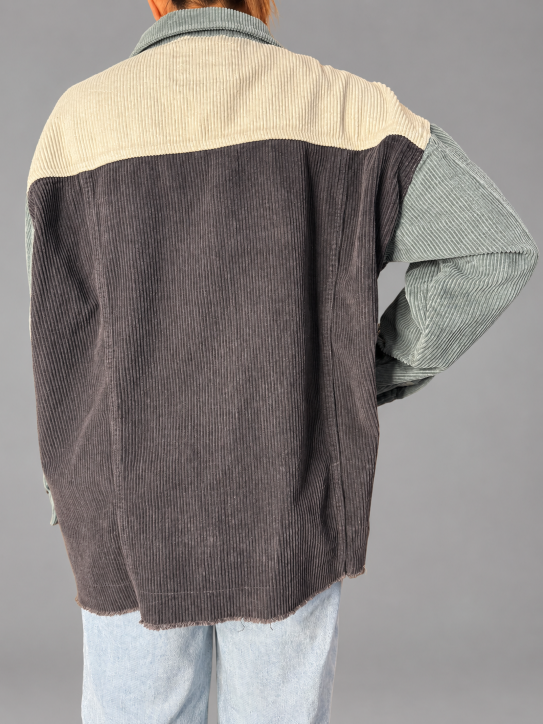 Chaqueta BUFFALO multicolor Marengo Verde Crema talla S - detras