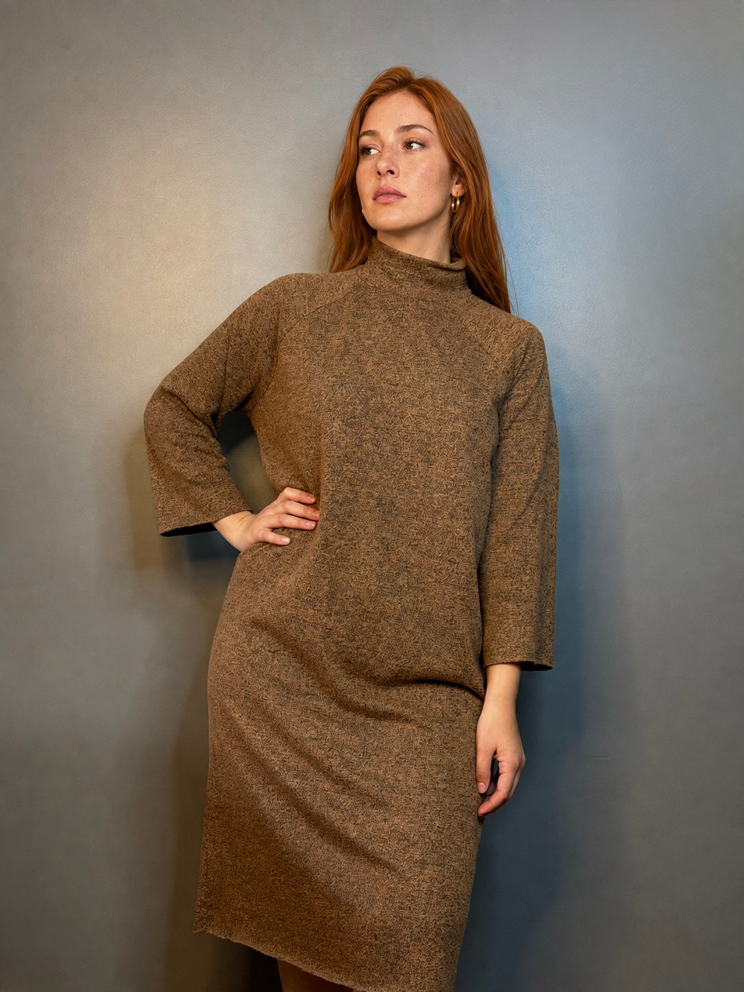 Vestido MANGO SUIT Cafe claro talla L - vista principal