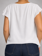 Polera AMANTANI Blanco talla L - vista posterior
