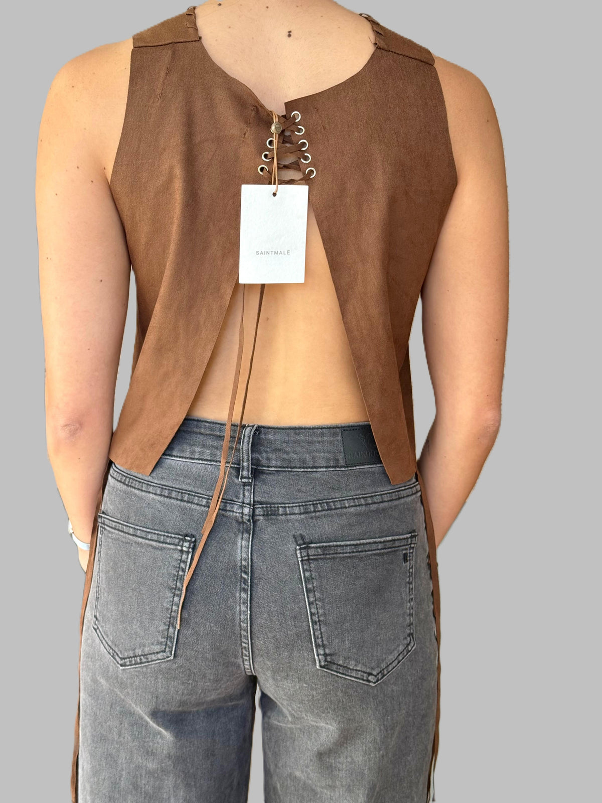 Polera SAINT MALE Cafe talla S - detras