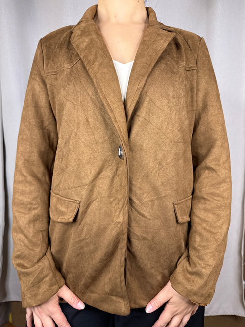 Chaqueta cafe talla L - vista frontal