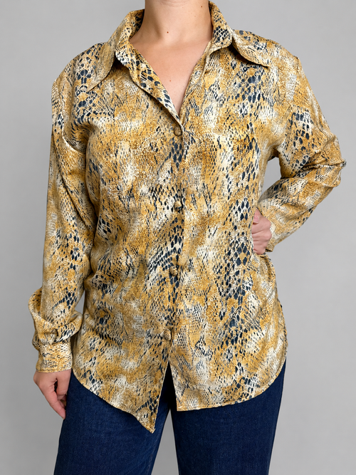 Blusa multicolor beige mostaza Sin talla - vista frontal