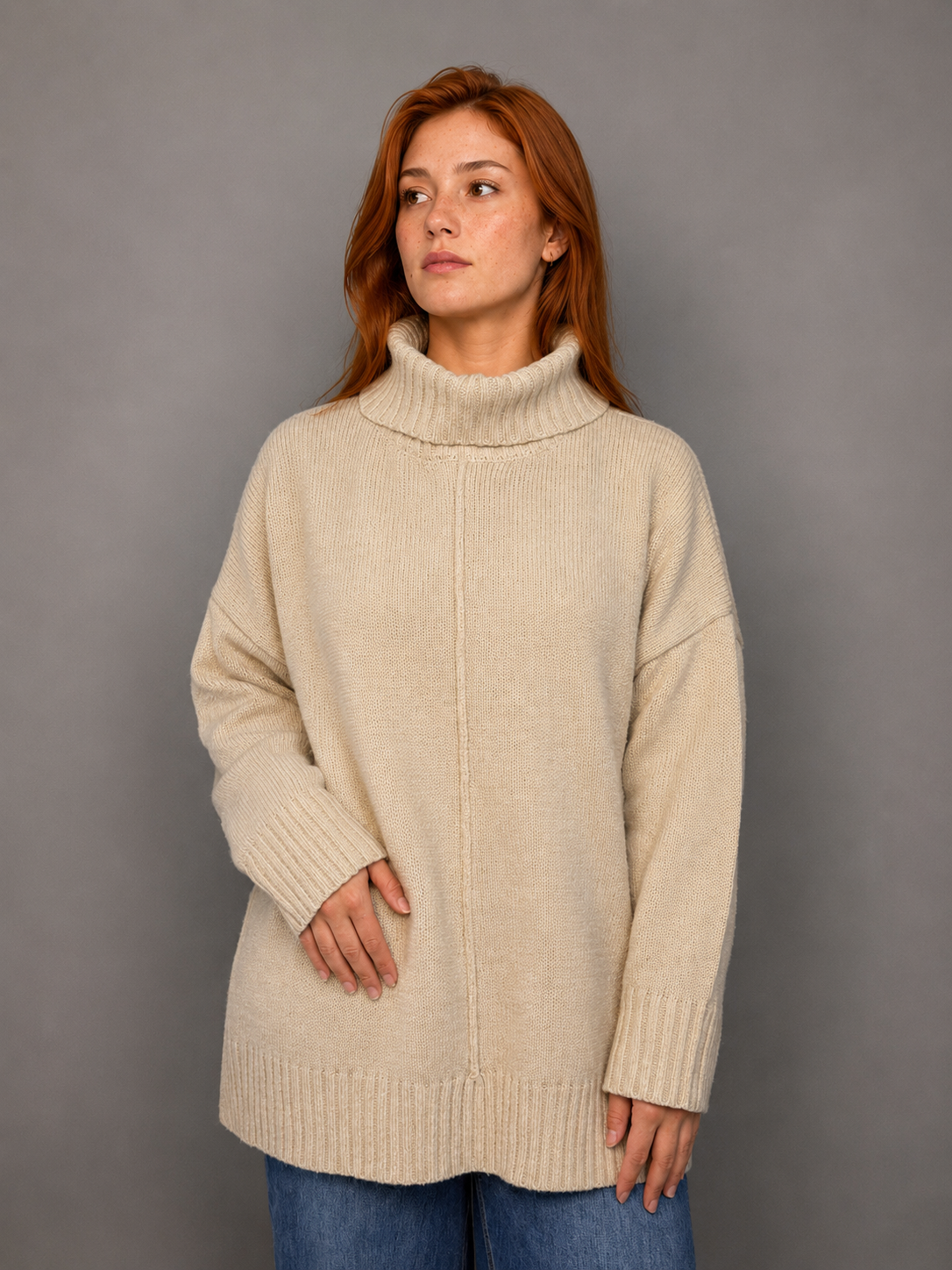 Sweater FOREVER 21 Beige Claro talla XL - vista principal