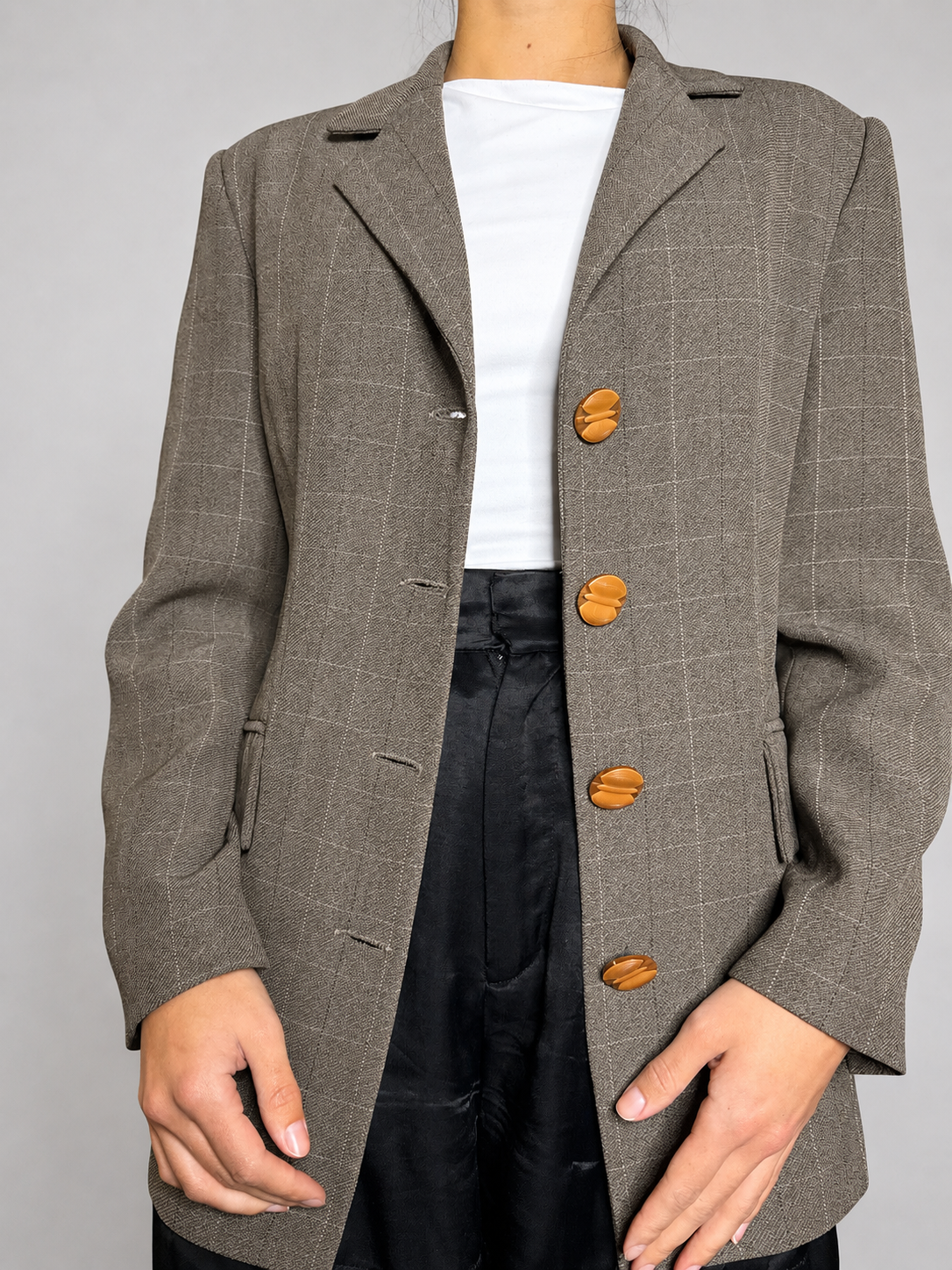 Blazer cafe talla 36 - vista frontal