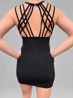 Vestido fiesta negro talla M - detras