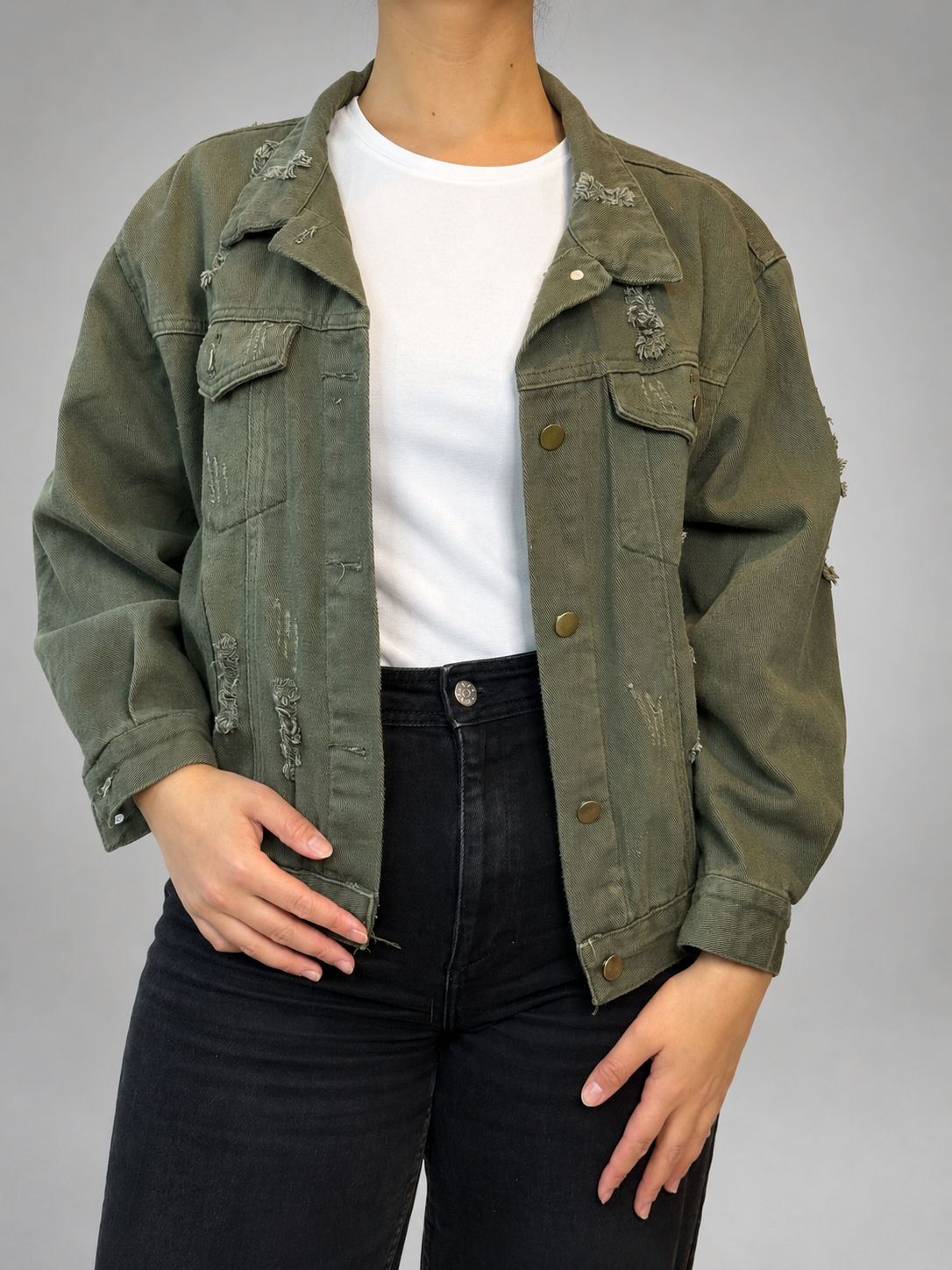 Chaqueta BLAZER LOOKS Verde militar talla Sin talla - vista frontal