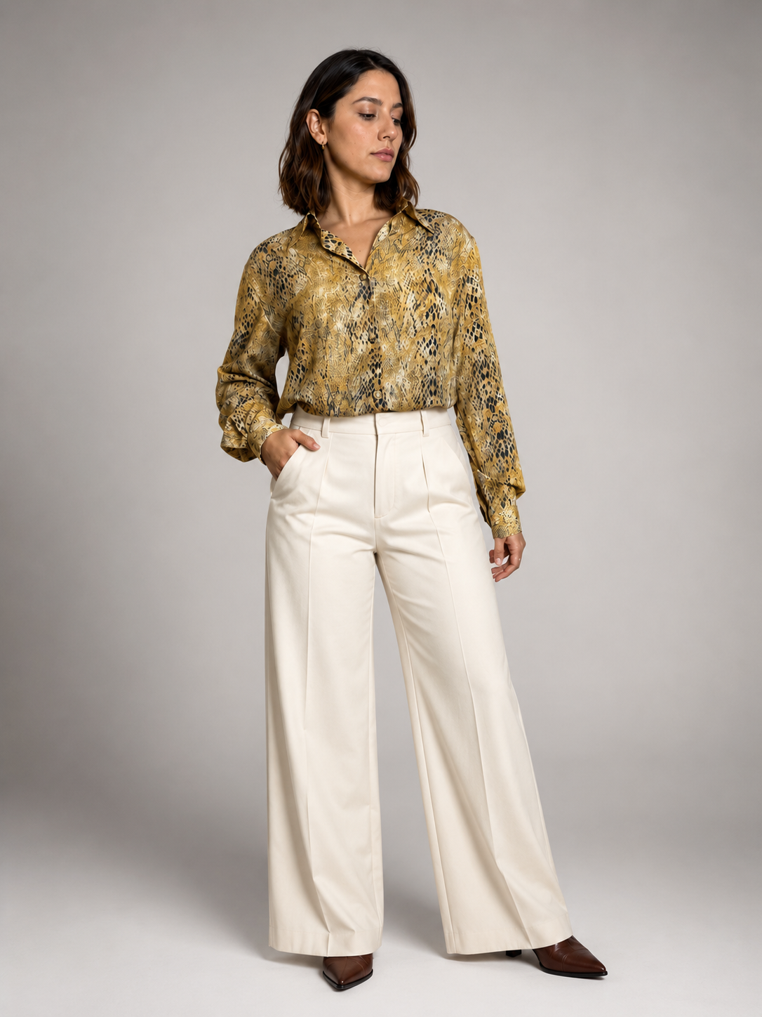 Blusa multicolor beige mostaza Sin talla - vista principal talla referencia M/L