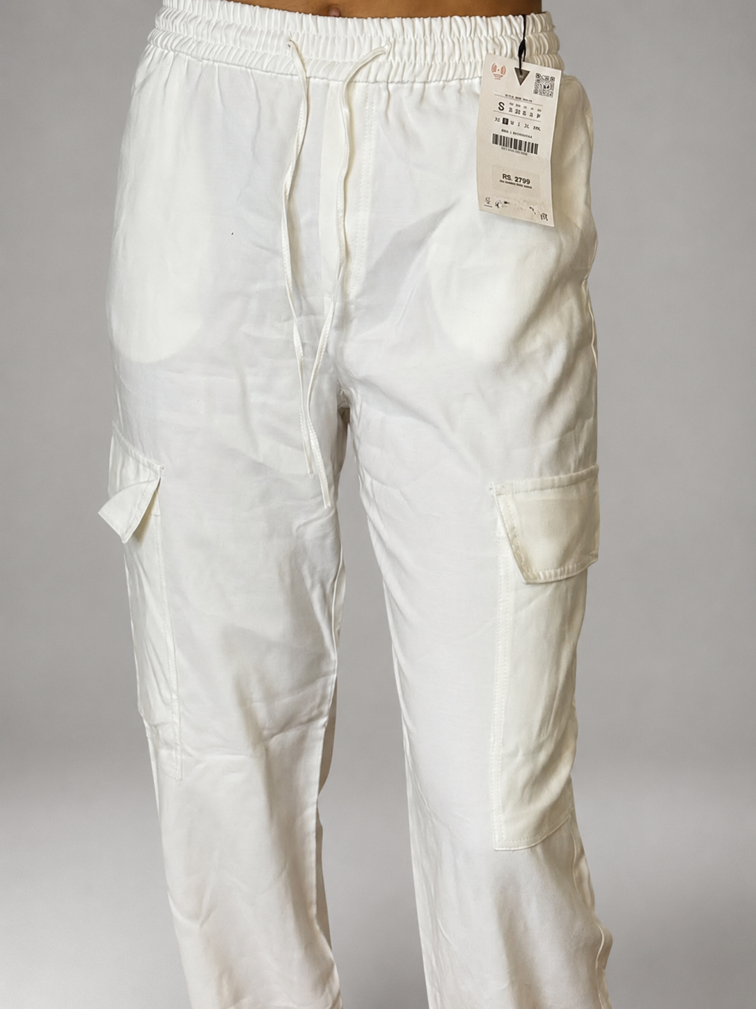 Pantalón ZARA Blanco talla S (~36/38) - vista frontal