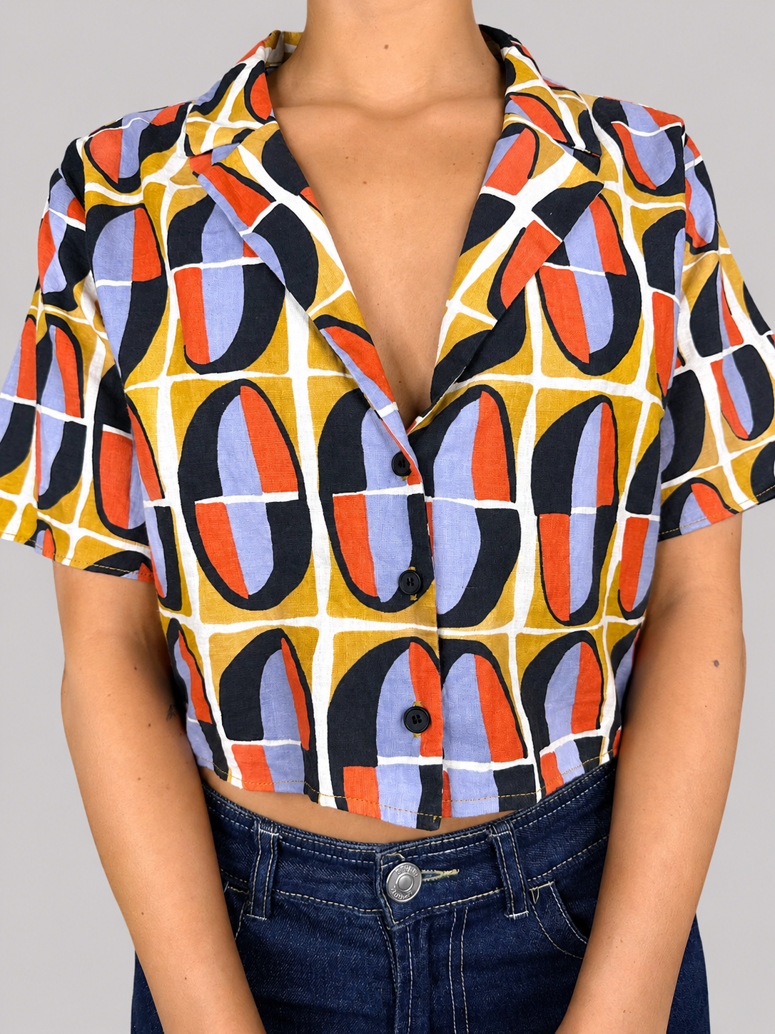 Blusa ZARA multicolor mostaza morado talla S - foto de portada