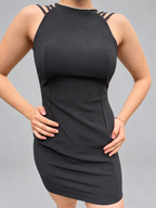 Vestido fiesta negro talla M - frente