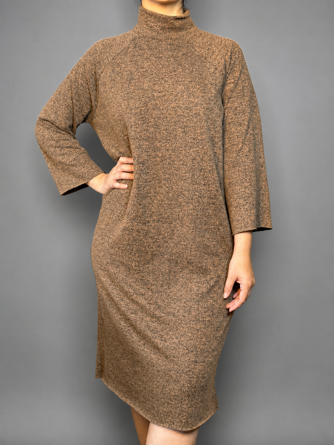 Vestido MANGO SUIT Cafe claro talla L - vista frontal