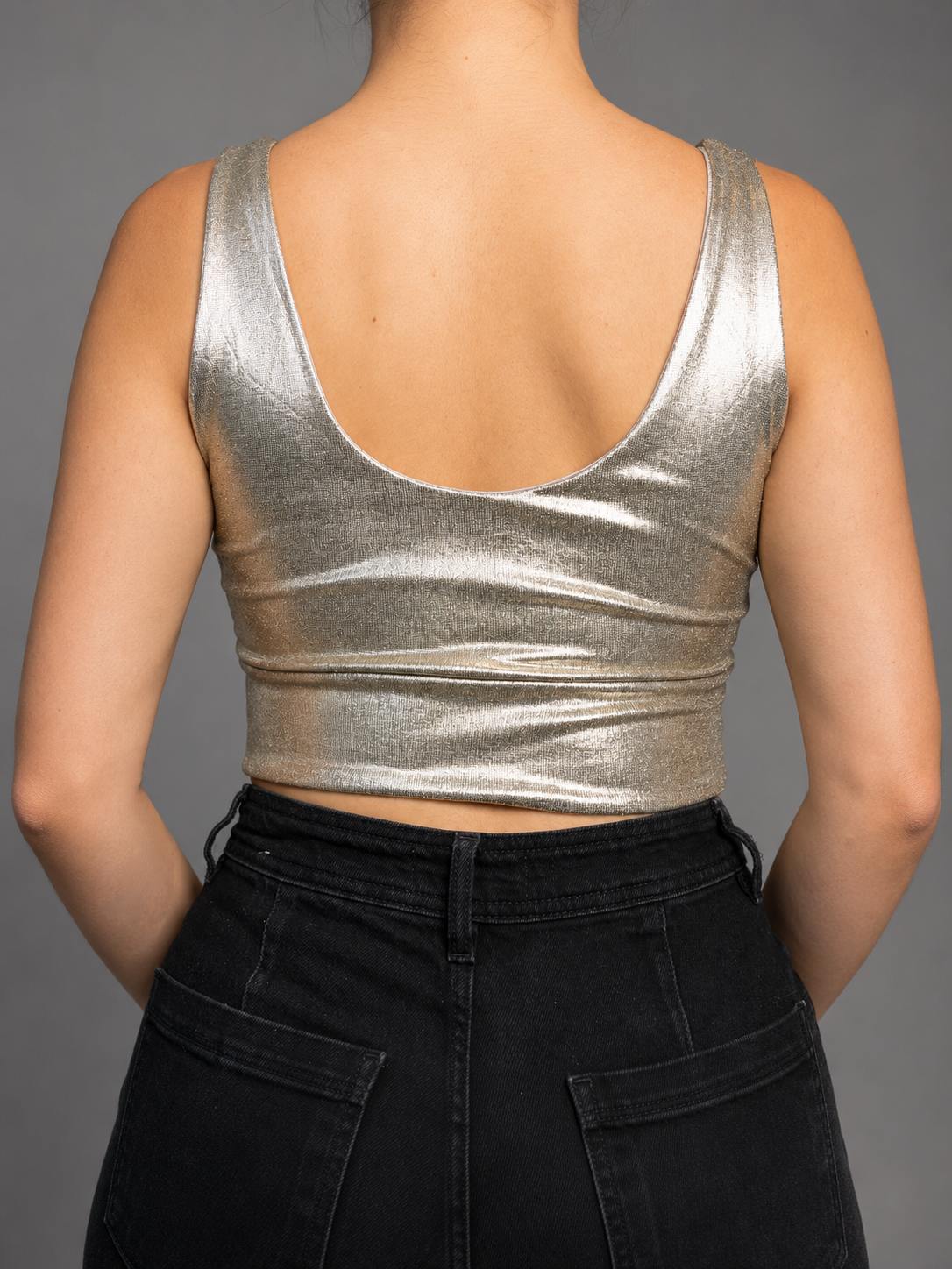Polera Dorado talla Sin talla - vista posterior