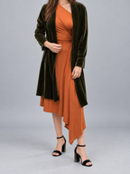 Kimono verde musgo oscuro tornasolado talla referencia M/L - portada