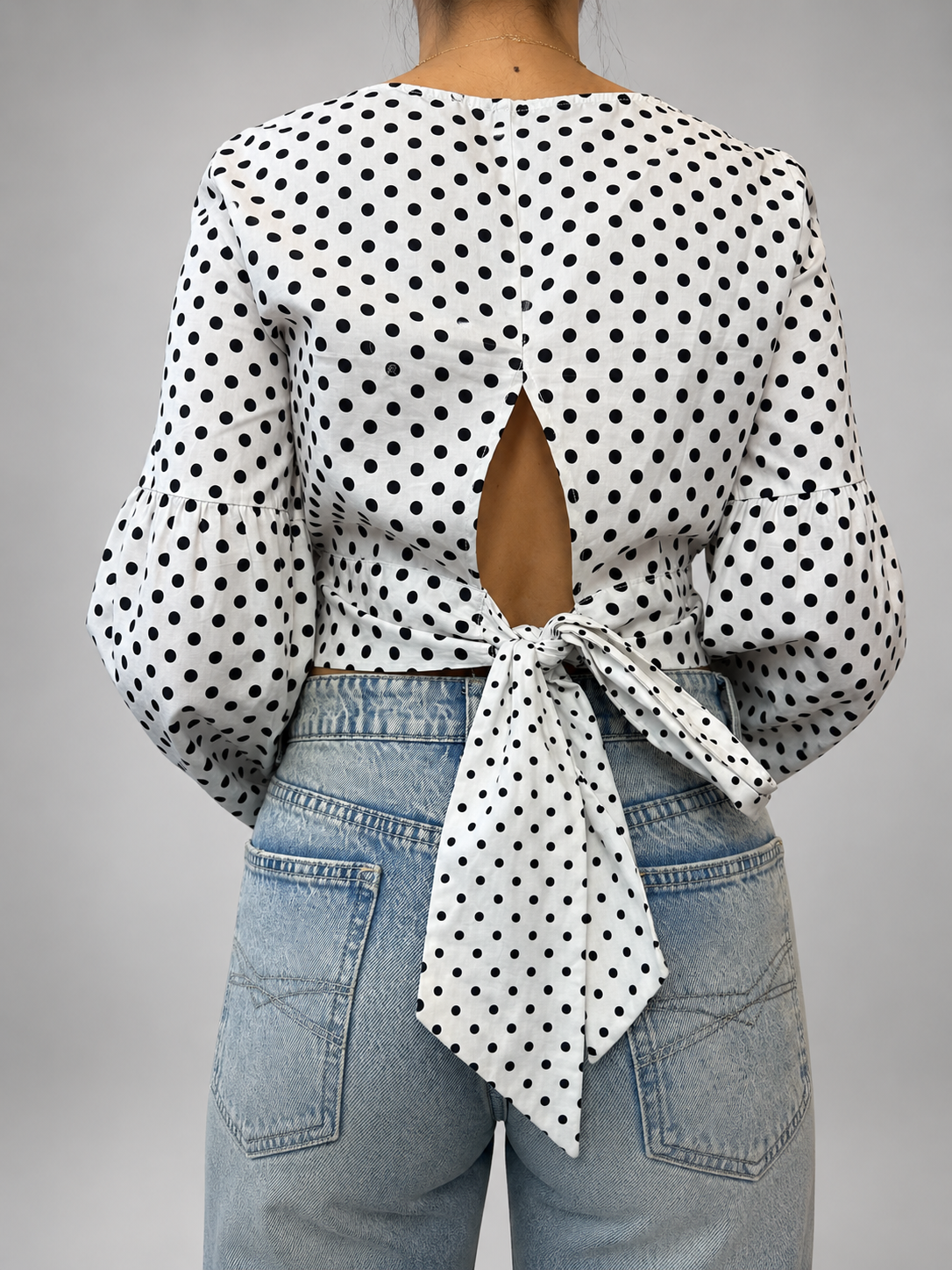 Blusa ZARA BASIC COLLECTION Blanco talla S - vista posterior