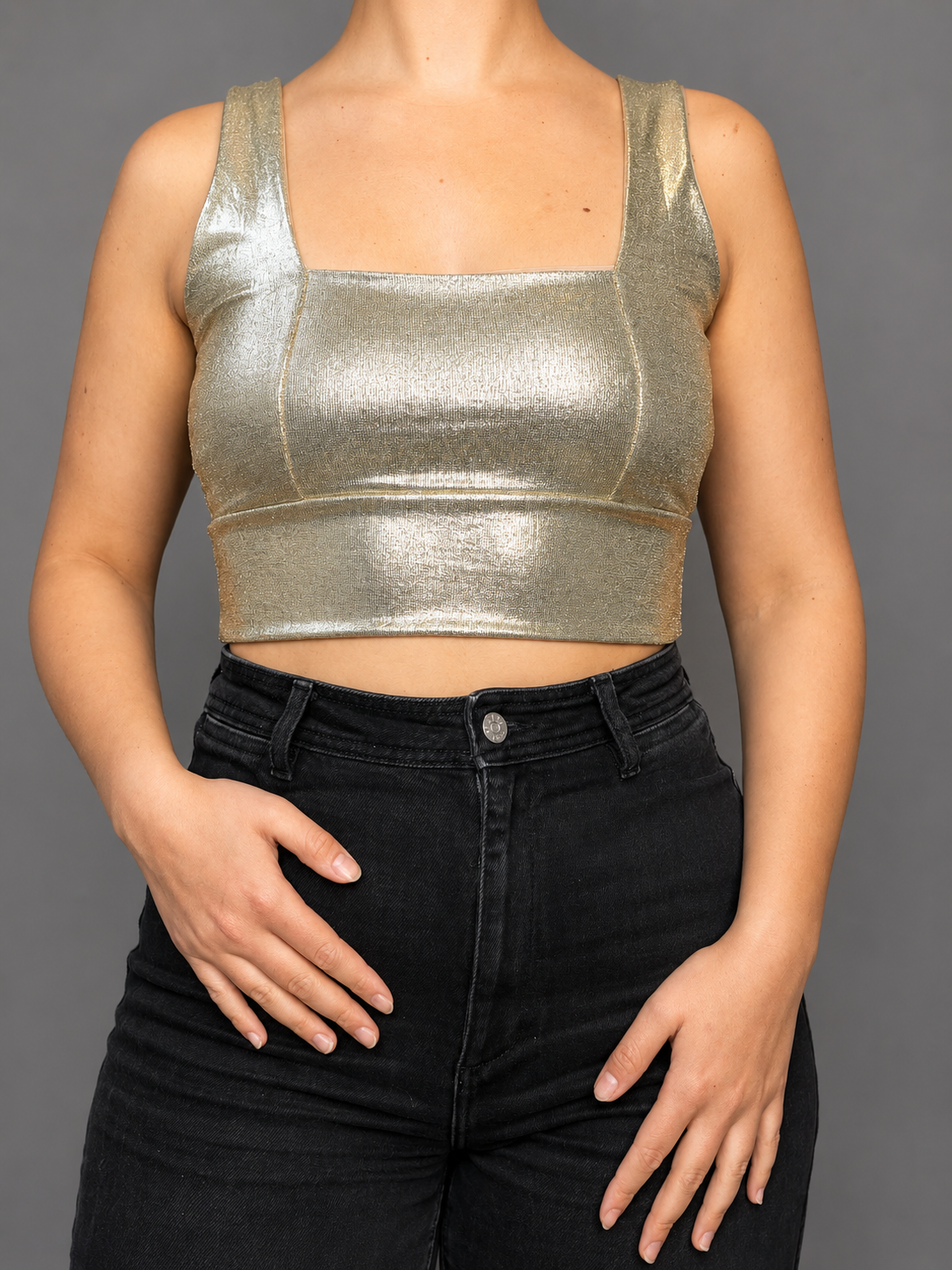 Polera Dorado talla Sin talla - vista frontal