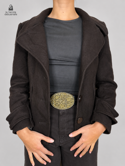 Abrigo ZARA BASIC talla M - vista frontal