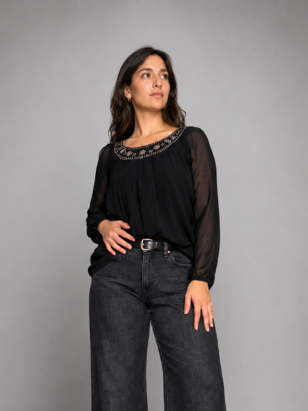 Blusa HAOYOUDUO Negro talla L - foto de portada