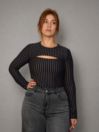 Polera Manga Larga ZARA Azul marino talla M - vista principal