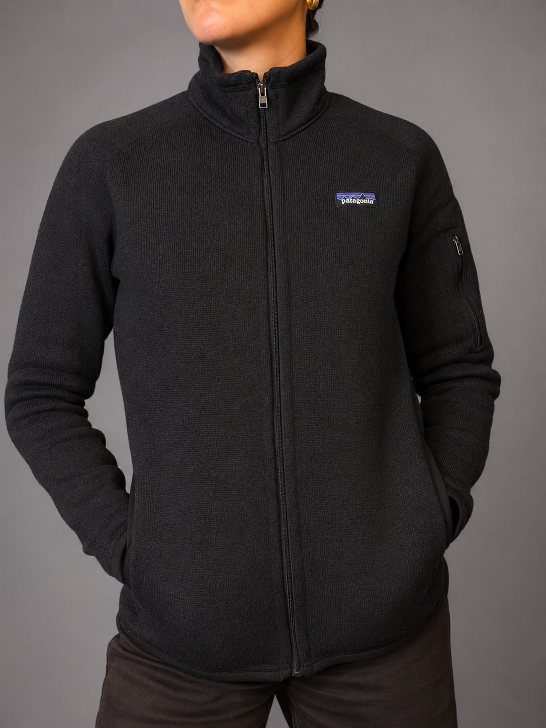 Poleron PATAGONIA Negro talla S - vista frontal