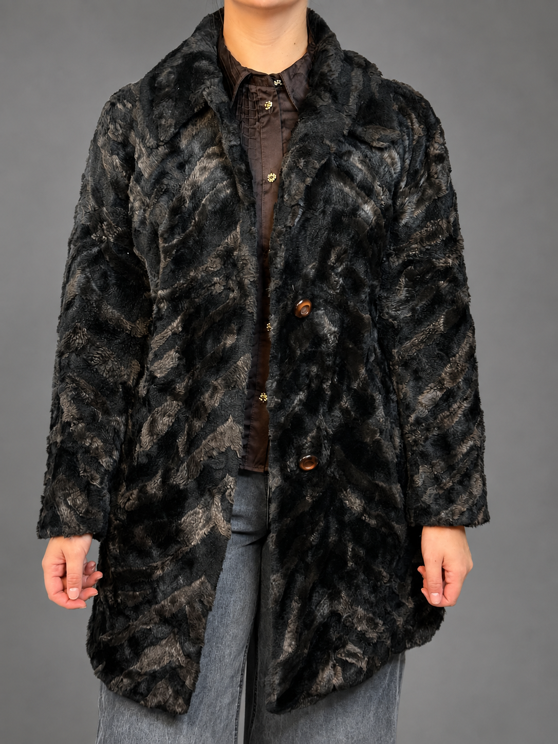 Abrigo FURROCIOUS Cafe oscuro talla Sin talla - vista frontal