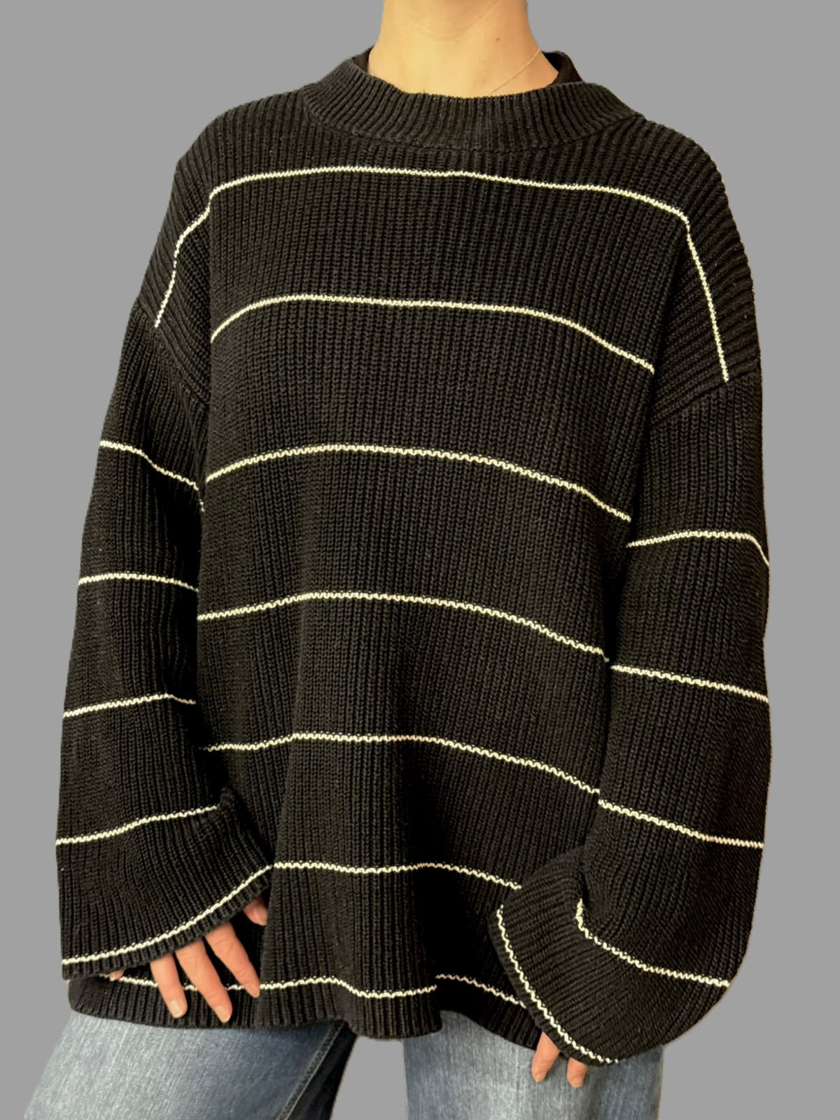 Sweater BLACK BUBBA Negro; Blanco talla L