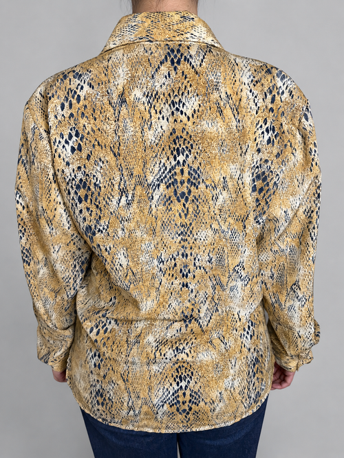 Blusa multicolor beige mostaza Sin talla - vista posterior