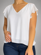 Polera AMANTANI Blanco talla L - vista frontal